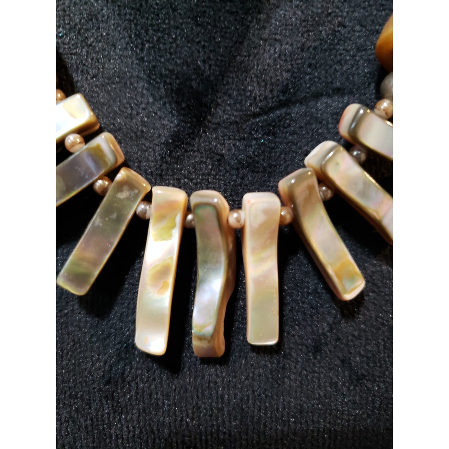 Women's Shell Horn Wood Beaded Necklace Spring Ring Clasp Tribal Boho Style
