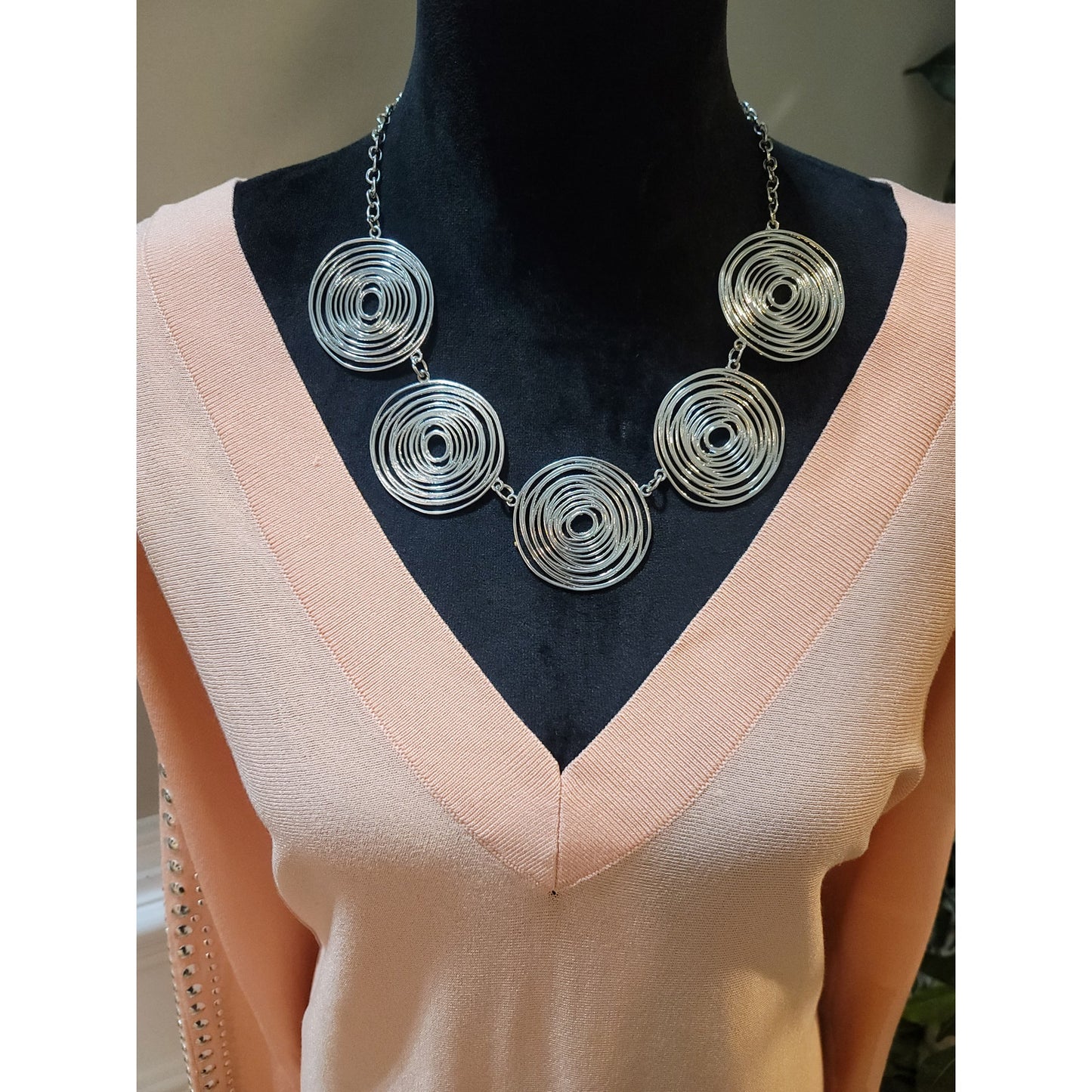 INC International Concepts Sweater Women's XL Peach V Neck Studded Sleeves