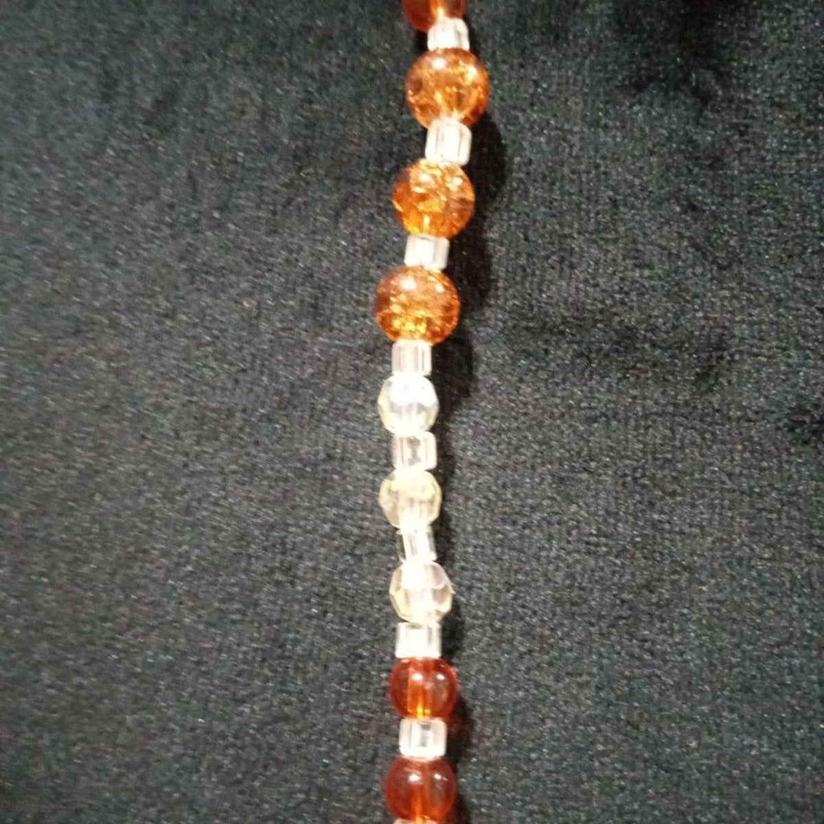 Womens Fashion Elegant Orange Color Rhinestones Chunky Beaded Long Necklace