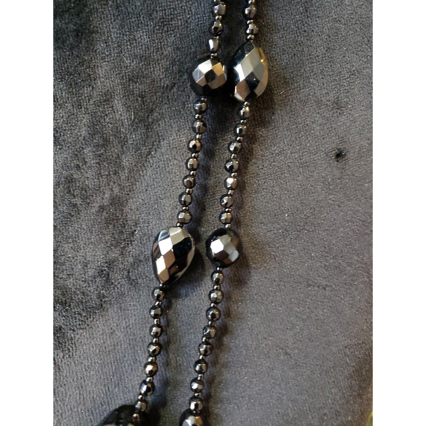Women's Black Faceted Beaded Long Layered Necklace Elegant Fashion Jewelry