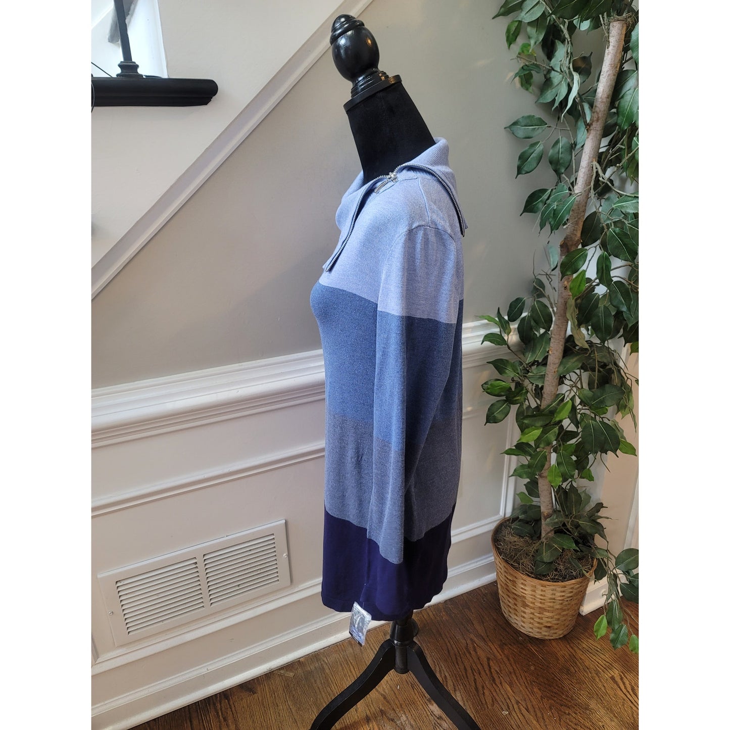 INC International Concepts Sweater Women's Size Petite Large Blue Tunic