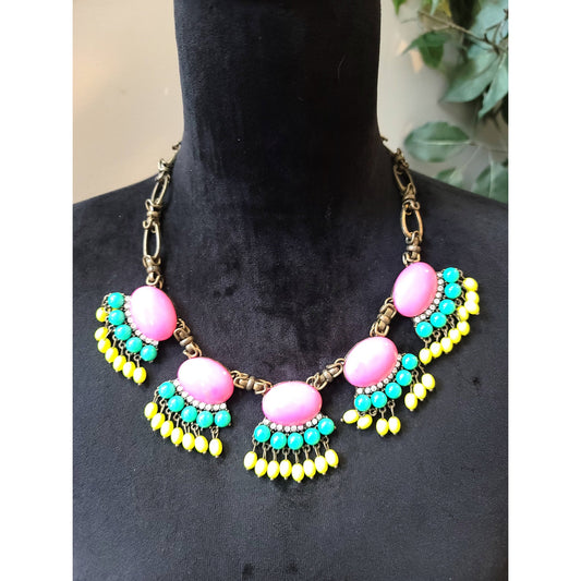 Copied - Women's Blue Beaded Statement Necklace Ocean Style Lobster Clasp Fashion Jewelry
