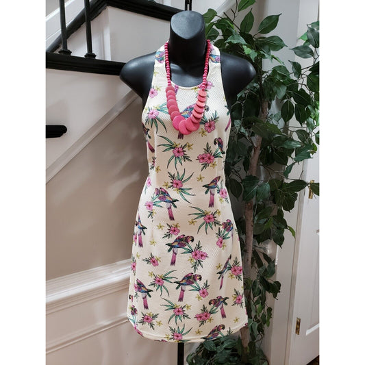 Molly Bracken Womens Multi Floral Halter Neck Sleeveless Knee Length Dress Small