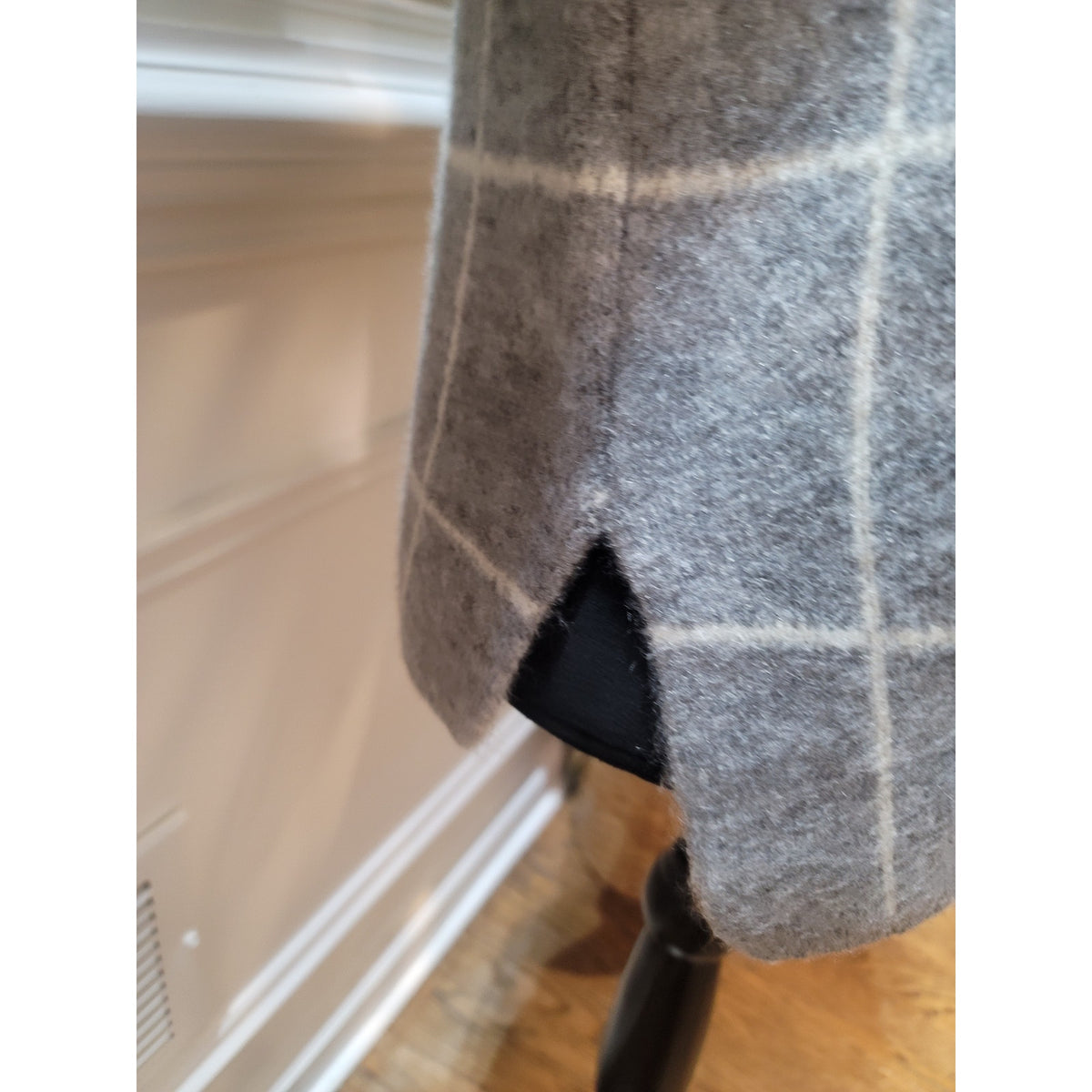 Fab'rik Pullover Sweater Women's Medium Grey Drop Shoulder Split Hem Turtleneck