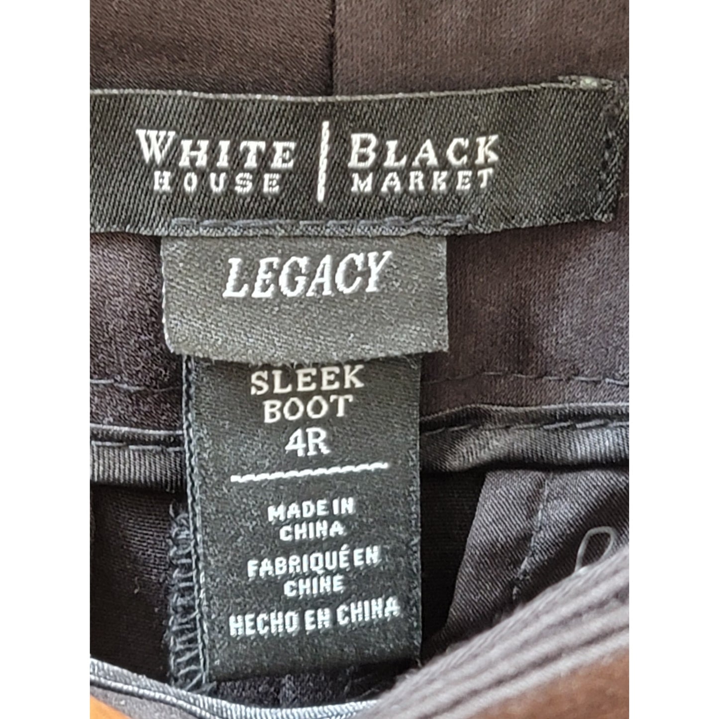 White House Black Market Pants Women's 4R Black Sleek Boot Stretch Work Trousers