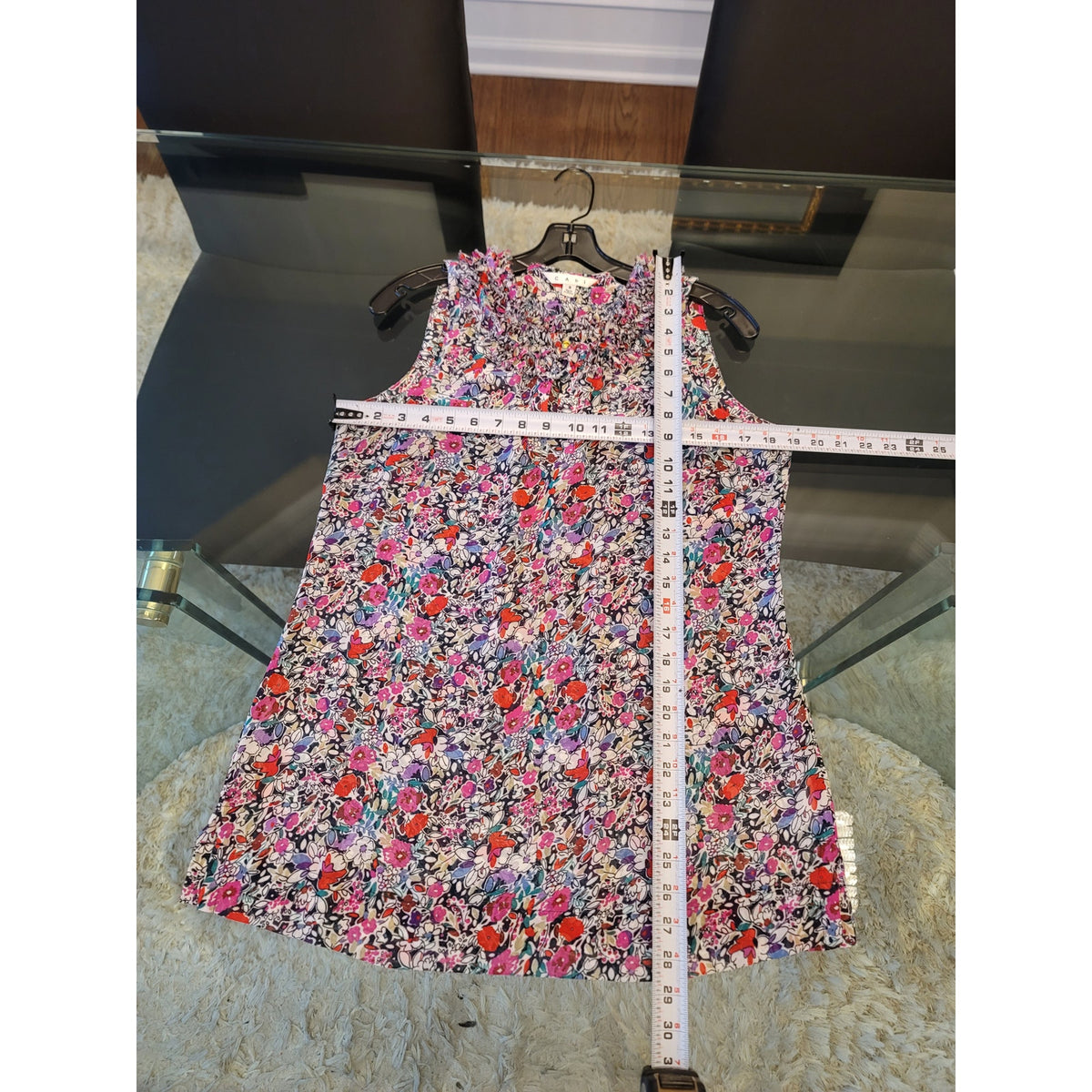 Cabi Blouse Top Women's Small Multicolor Sleeveless Ruffle Neck Liberty Floral