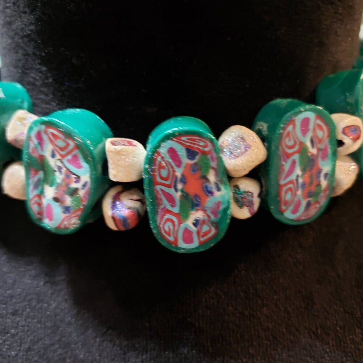 Women Fashion Multi Jade Table Cut Oval Beads Choker Necklace with Lobster Clasp