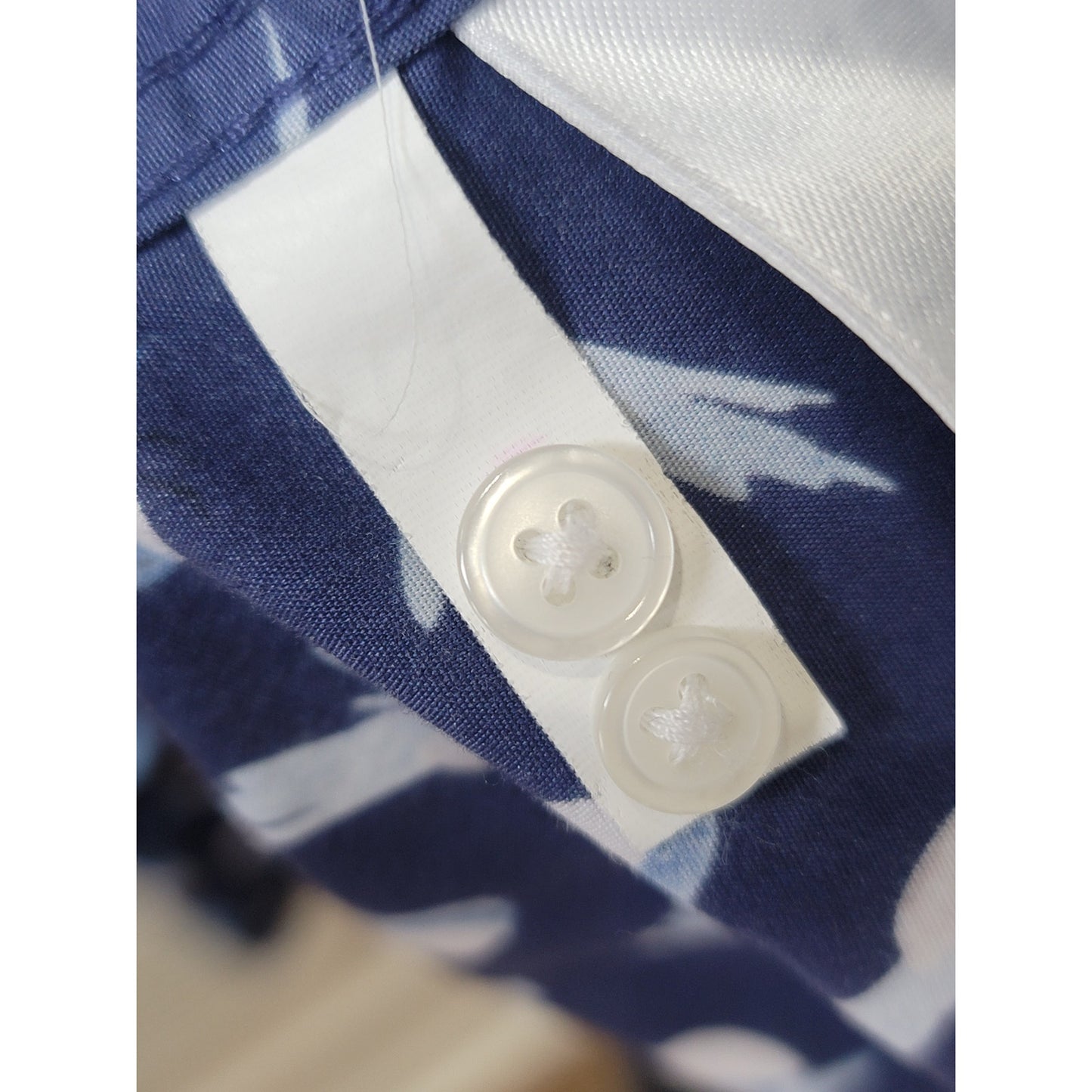 Lands End Shirt Women's Size 8 Blue Bird Print Long Sleeve Supima Cotton No Iron