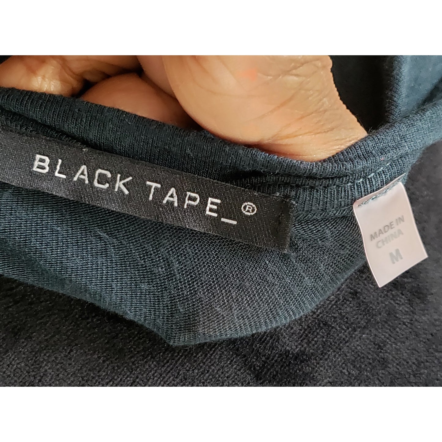 Black Tap Top Blouse Women's Size Medium Black Solid Casual Short Sleeve V-Neck