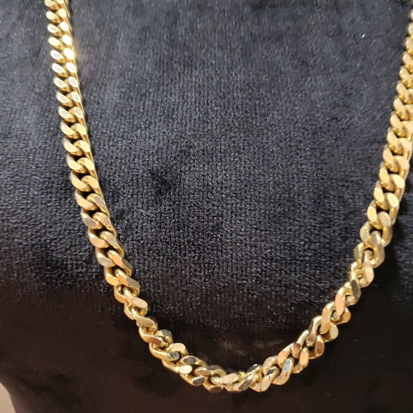 Womens Fashion Gold Tone Curb Chain 2 Ruby Cabochon Bead Cuban Long Necklace