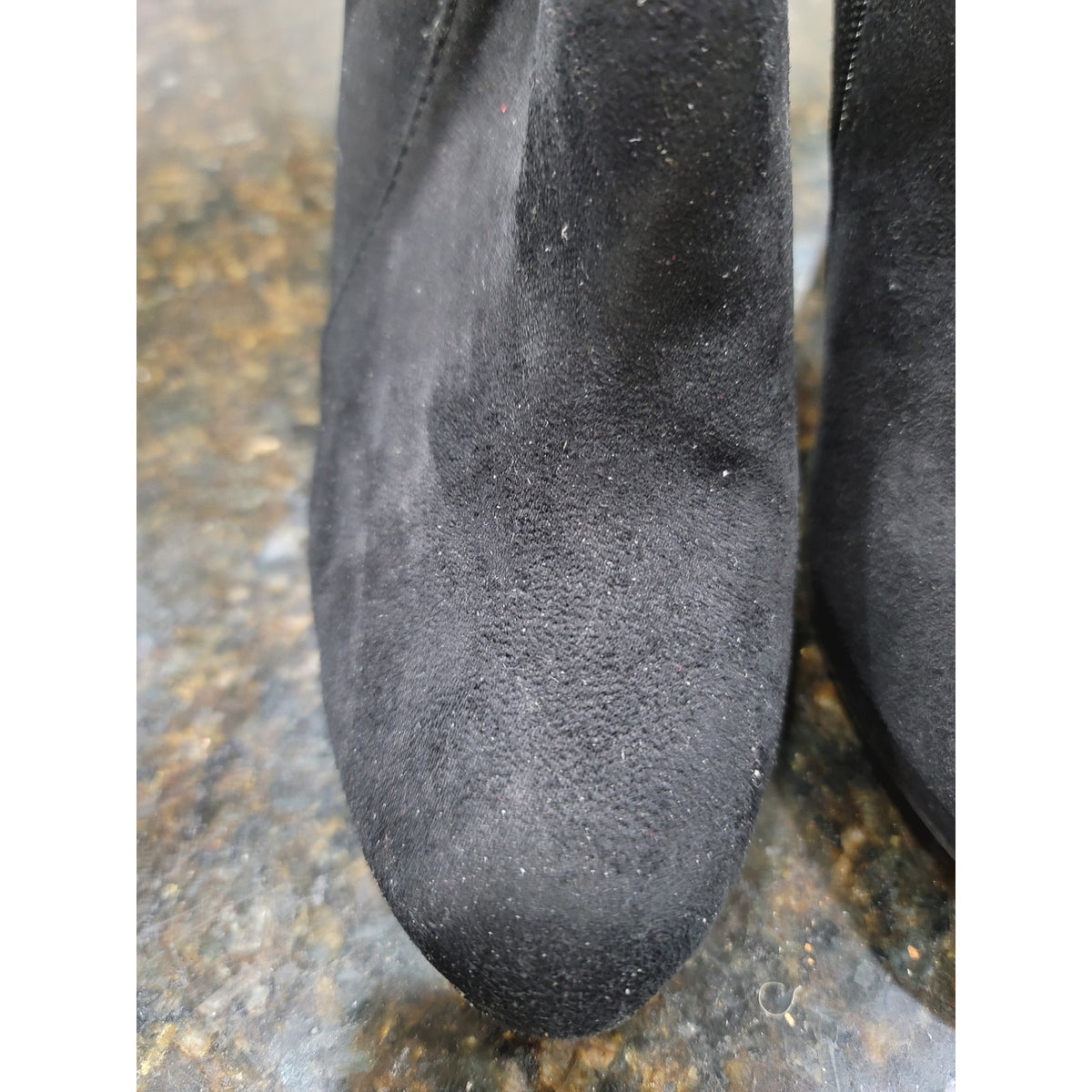 Merona Ankle Stiletto Heel Bootie Women's Size 8 Black Suede Leather Side Zipper