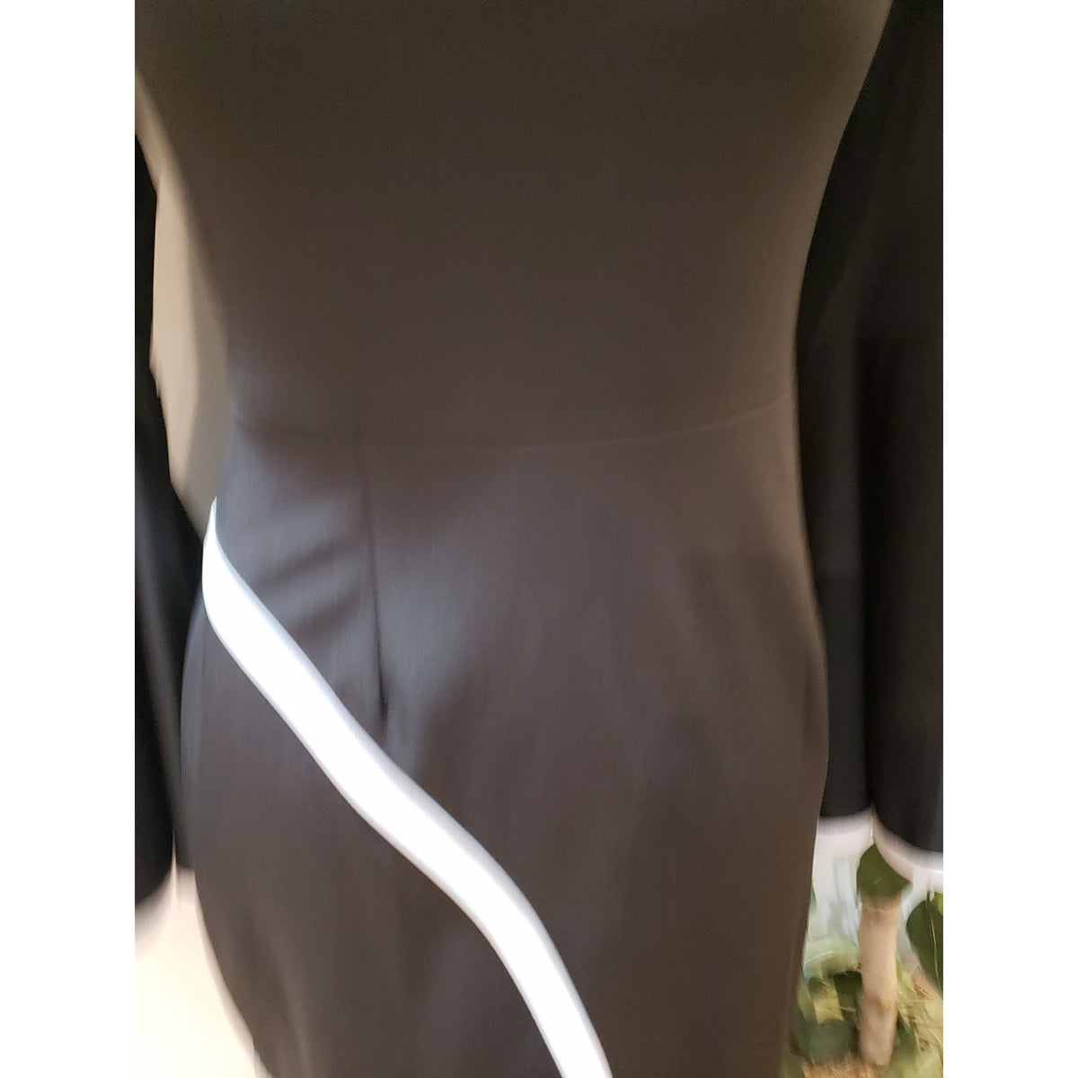 Bodycon Dress Womens XL Black White Off Shoulder Bell Sleeve Asymmetrical Party