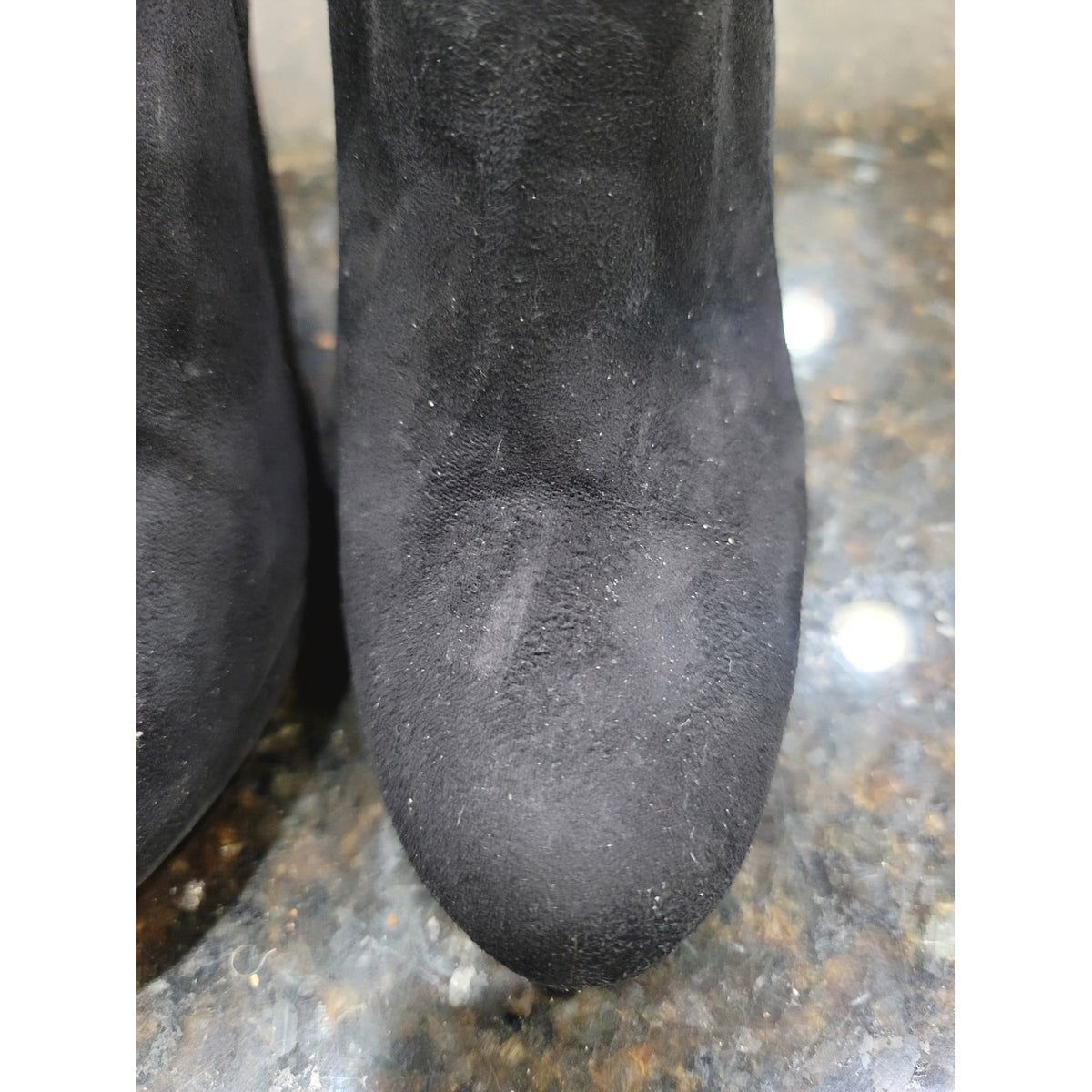 Merona Ankle Stiletto Heel Bootie Women's Size 8 Black Suede Leather Side Zipper