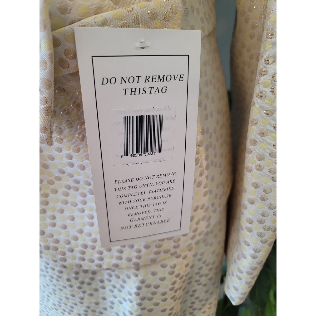Verucci Skirt Suit Women's SZ 18 Cream Polka Dot Back Zipper Long Sleeve Lined