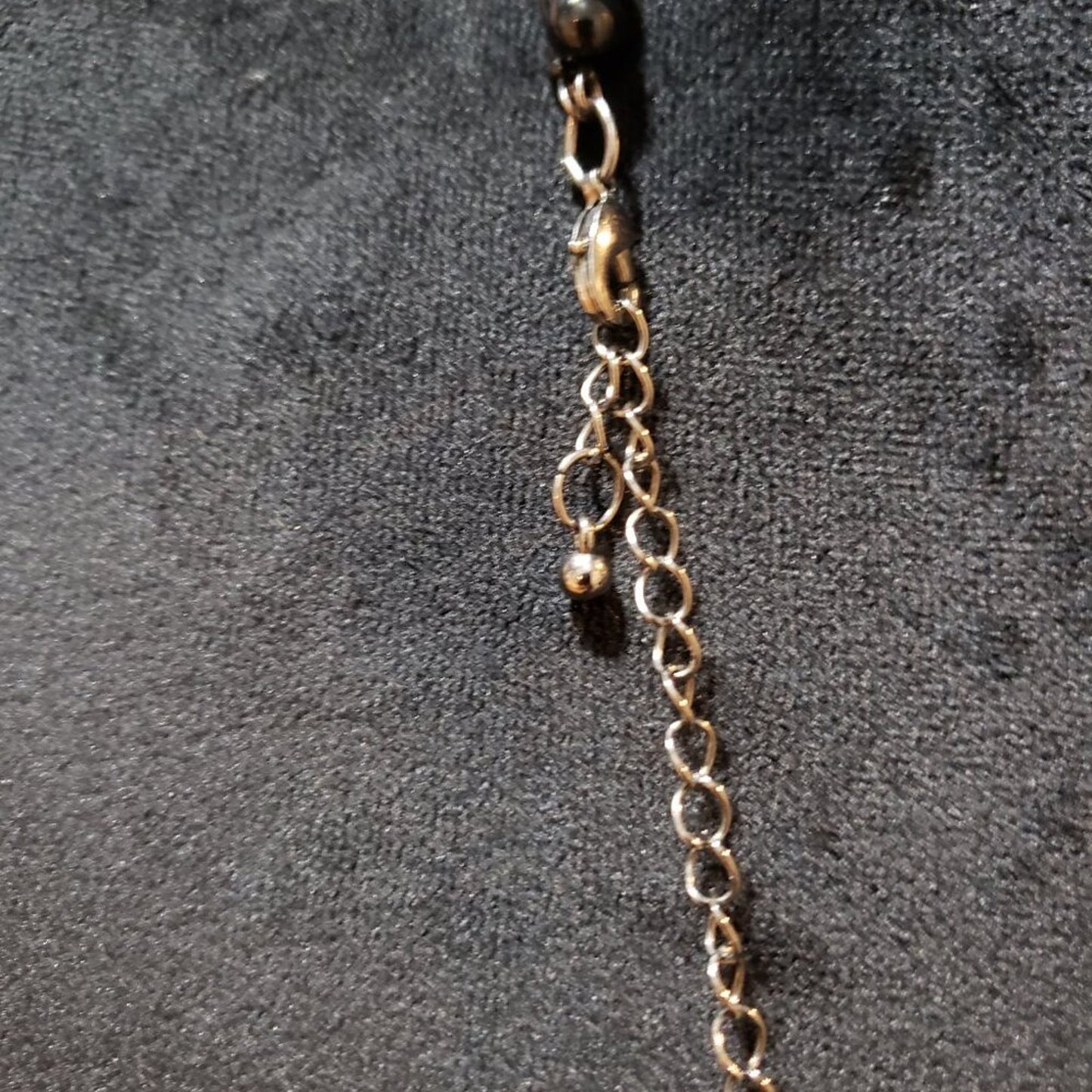 Womens Fashion Black Gemstone Beaded and Links Double Row Necklace Jewelry