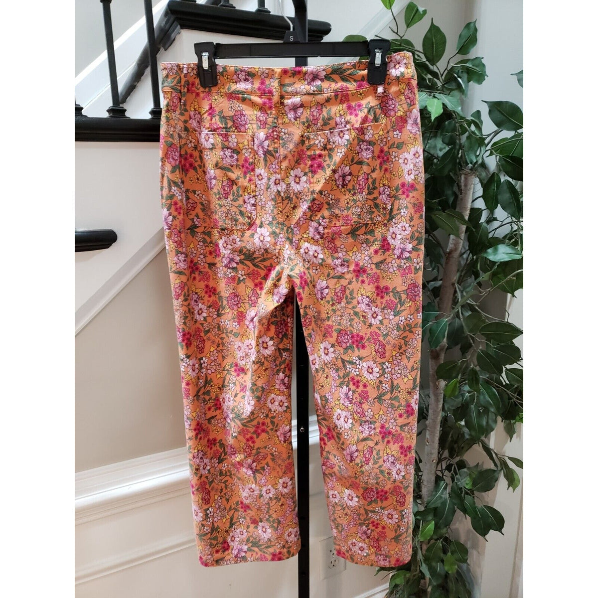 Adyson Parker Women's Multicolor Floral Cotton Casual Wide Leg Cropped Pants 10