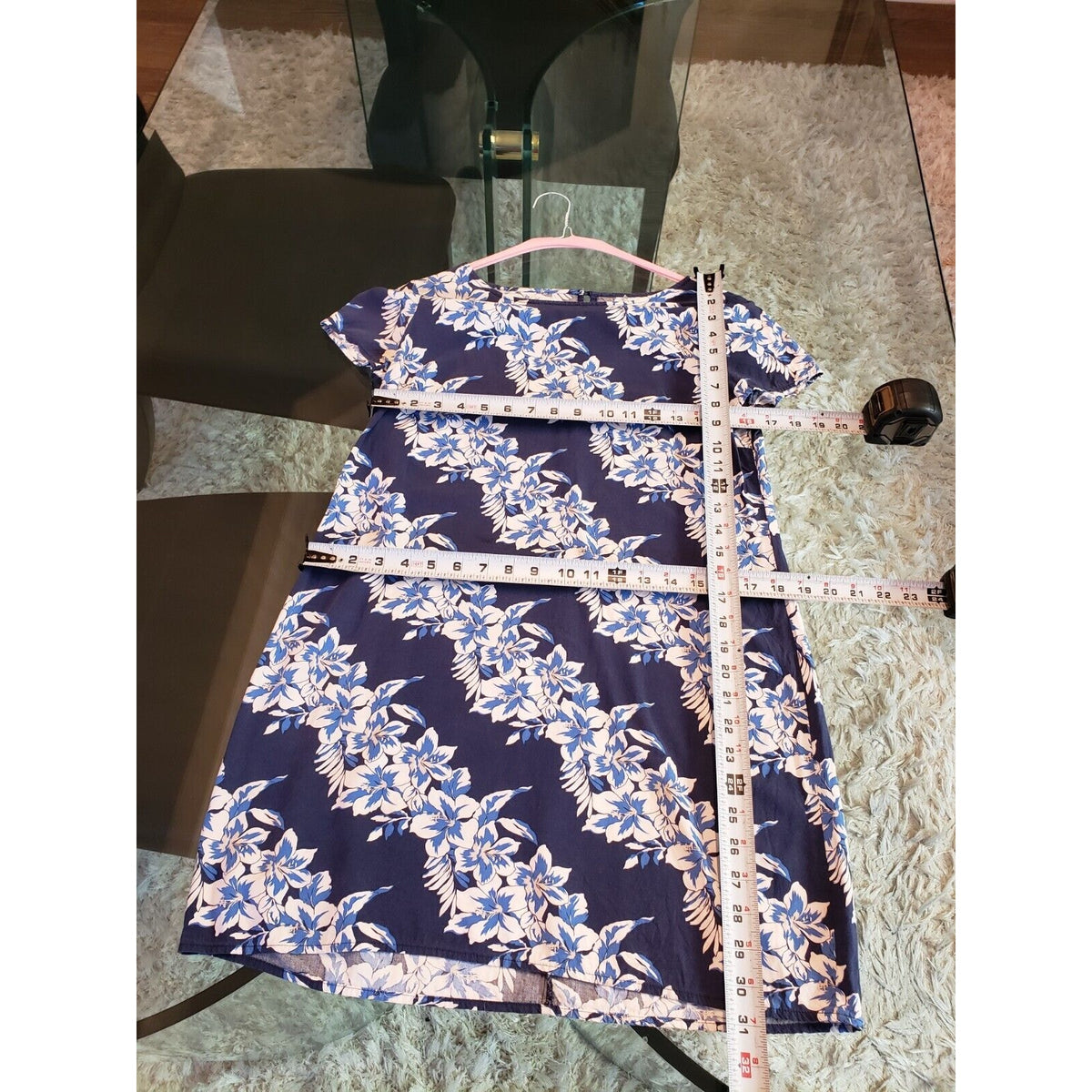 Old Navy Women's Blue Round Neck Short Sleeve Knee Length Sheath Dress Size PS