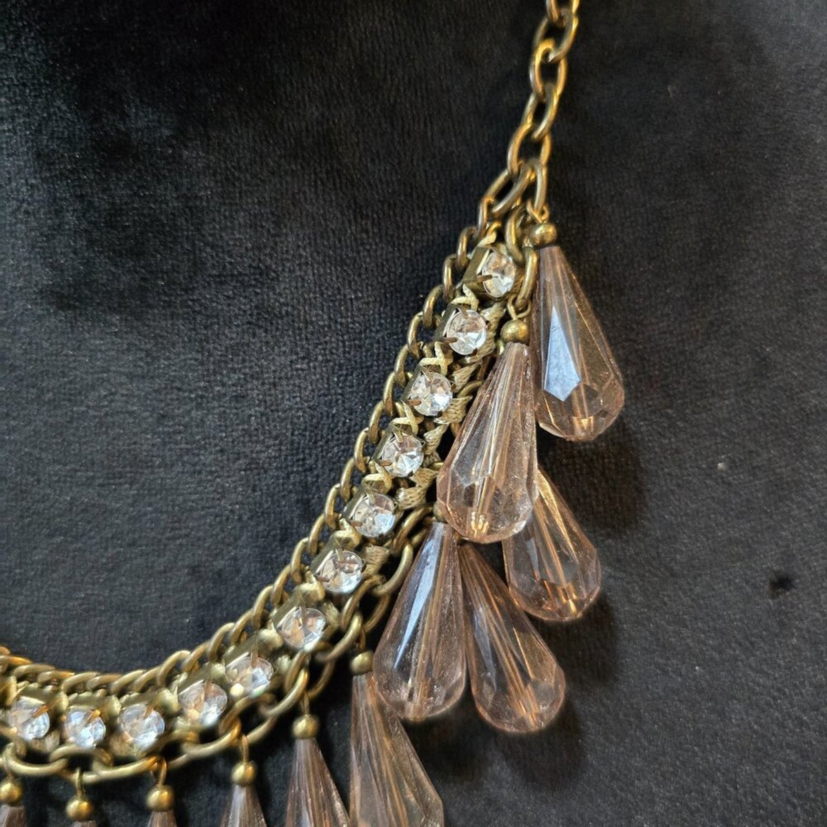 Womens Fashion Pink Carabella Crystal Chandelier Necklace with Lobster Clasp