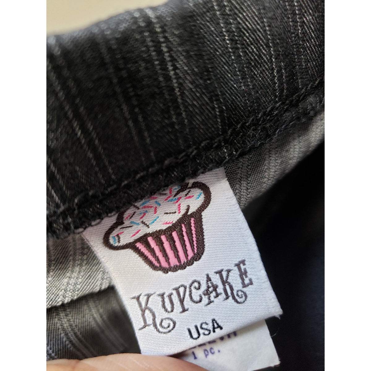 KupCake Mini Dress Women M Black Pinstriped Strapless Off The Shoulder Back Zip