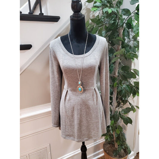 Derek Heart Womens Gray Criss Cross Back Long Sleeve Knee Length Dress Large