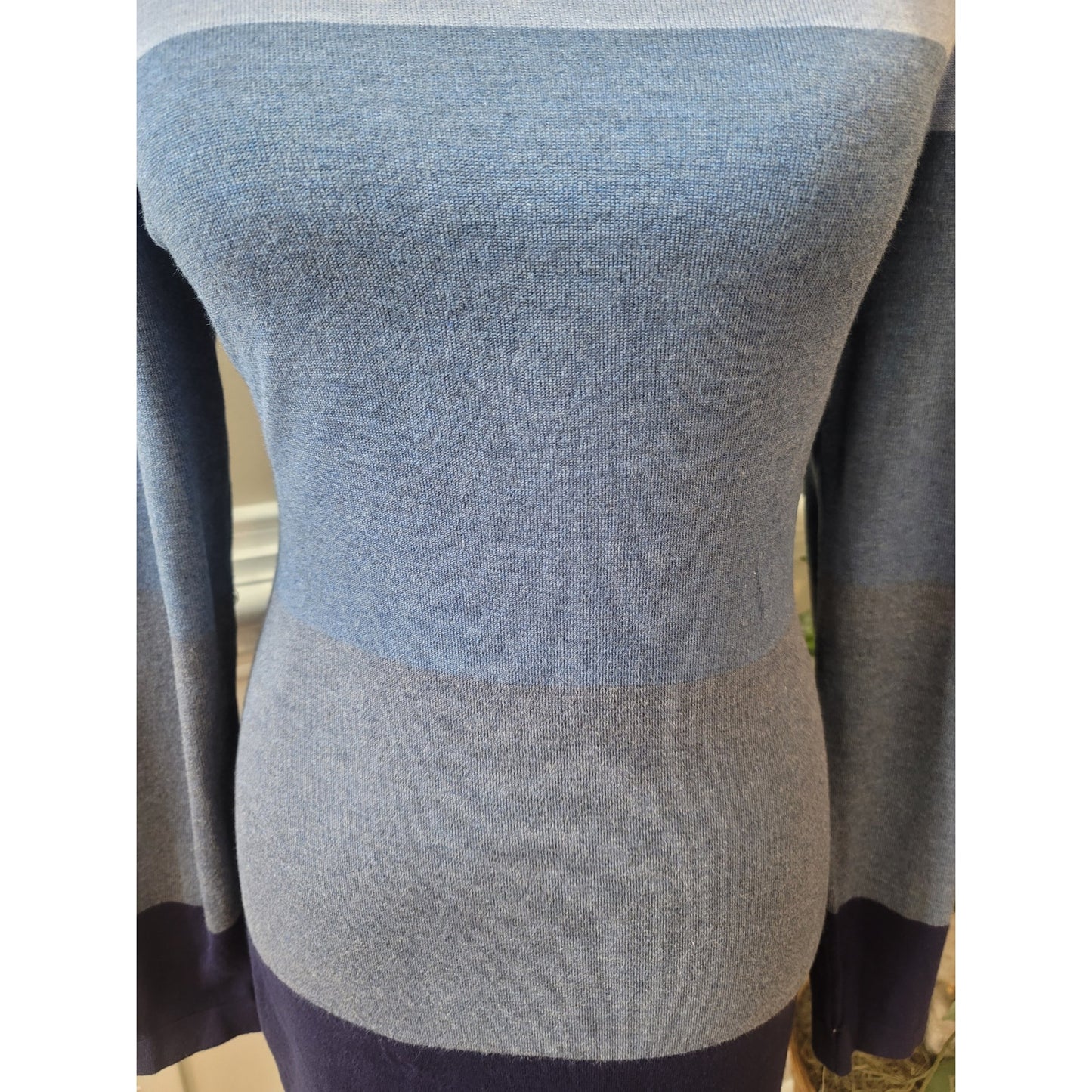 INC International Concepts Sweater Women's Size Petite Large Blue Tunic