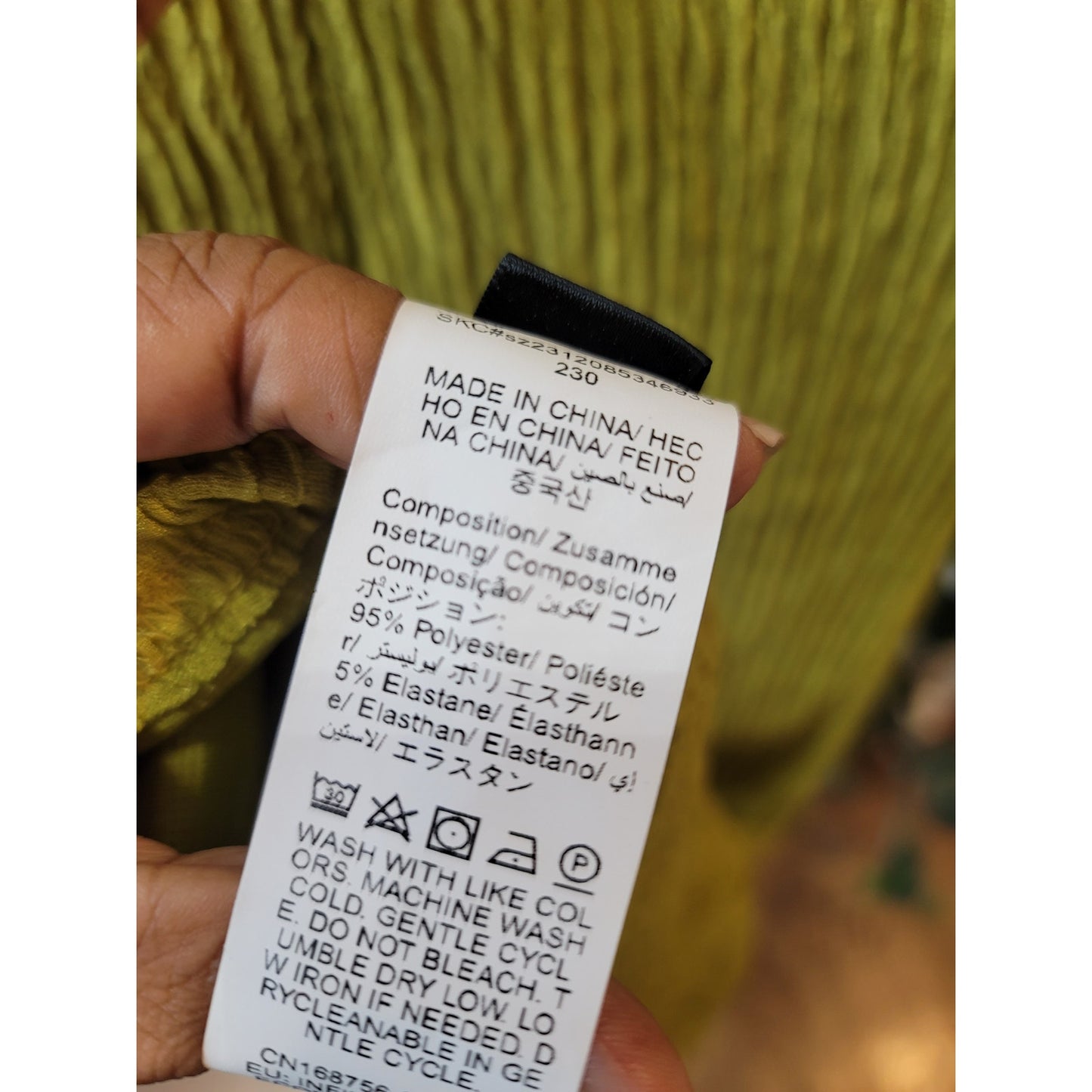 SHEIN Dress Women L Yellow Sleeveless Crinkle Ruched Midi Bodycon Chic