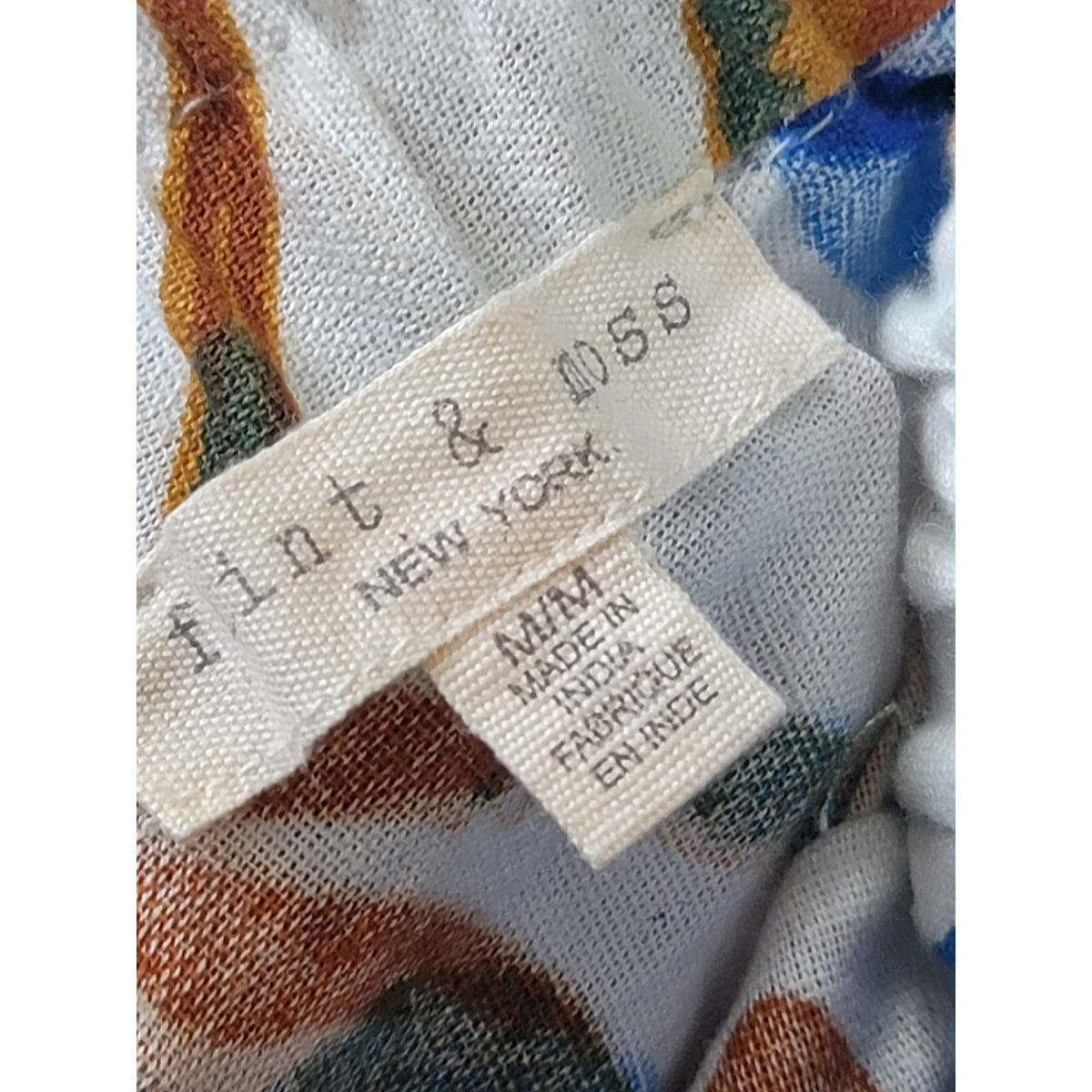 Flint & Moss A-Line Skirt Women's Medium Multicolor Floral Tie Belt Curved Hem
