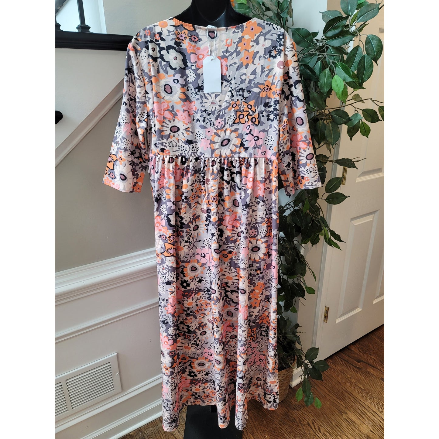 Made With Love Floral Maxi Dress Women Size L Multicolor Sustainable Boho