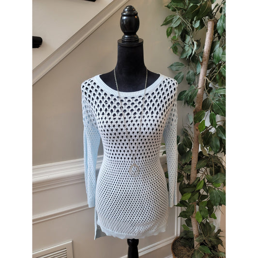Xhilaration Sweater Women's Size XS White Long Sleeve Open Knit Pullover