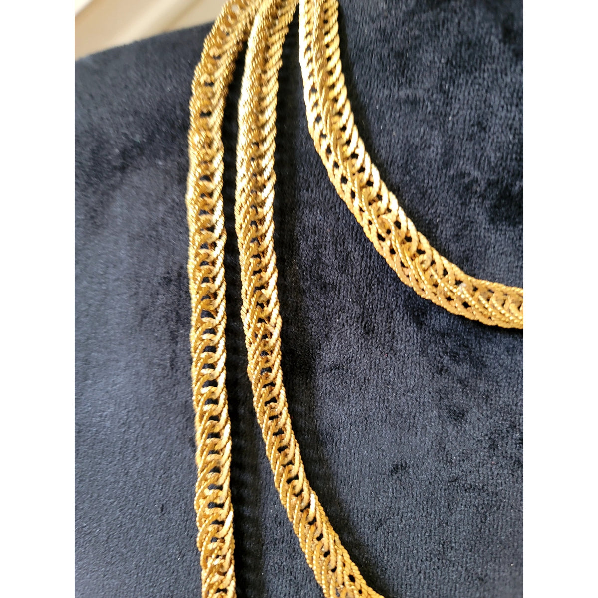 Gold Tone Multi-Strand Snake Chain Necklace Layered Minimalist Statement 30"