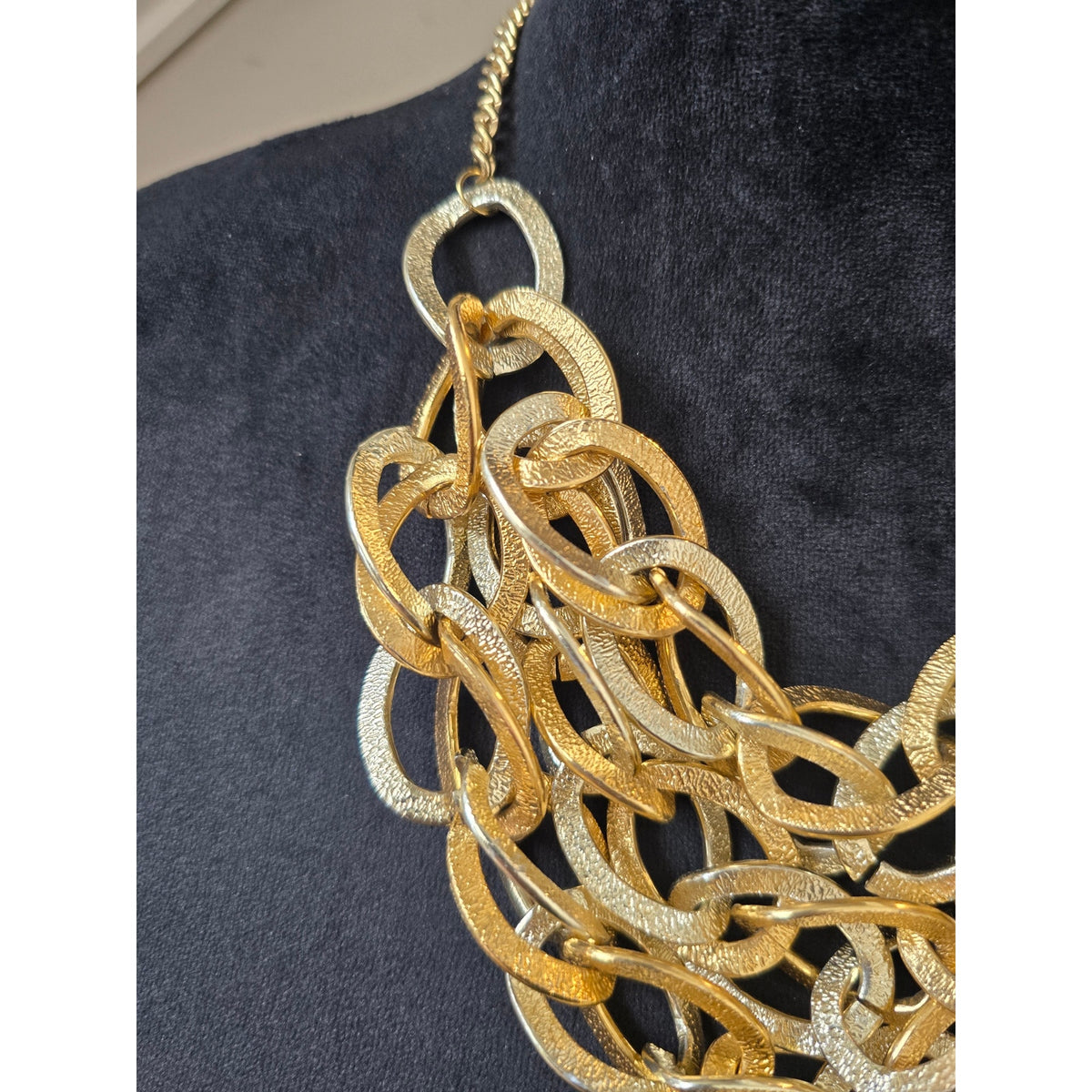Gold Silver Multi Chain Statement Necklace