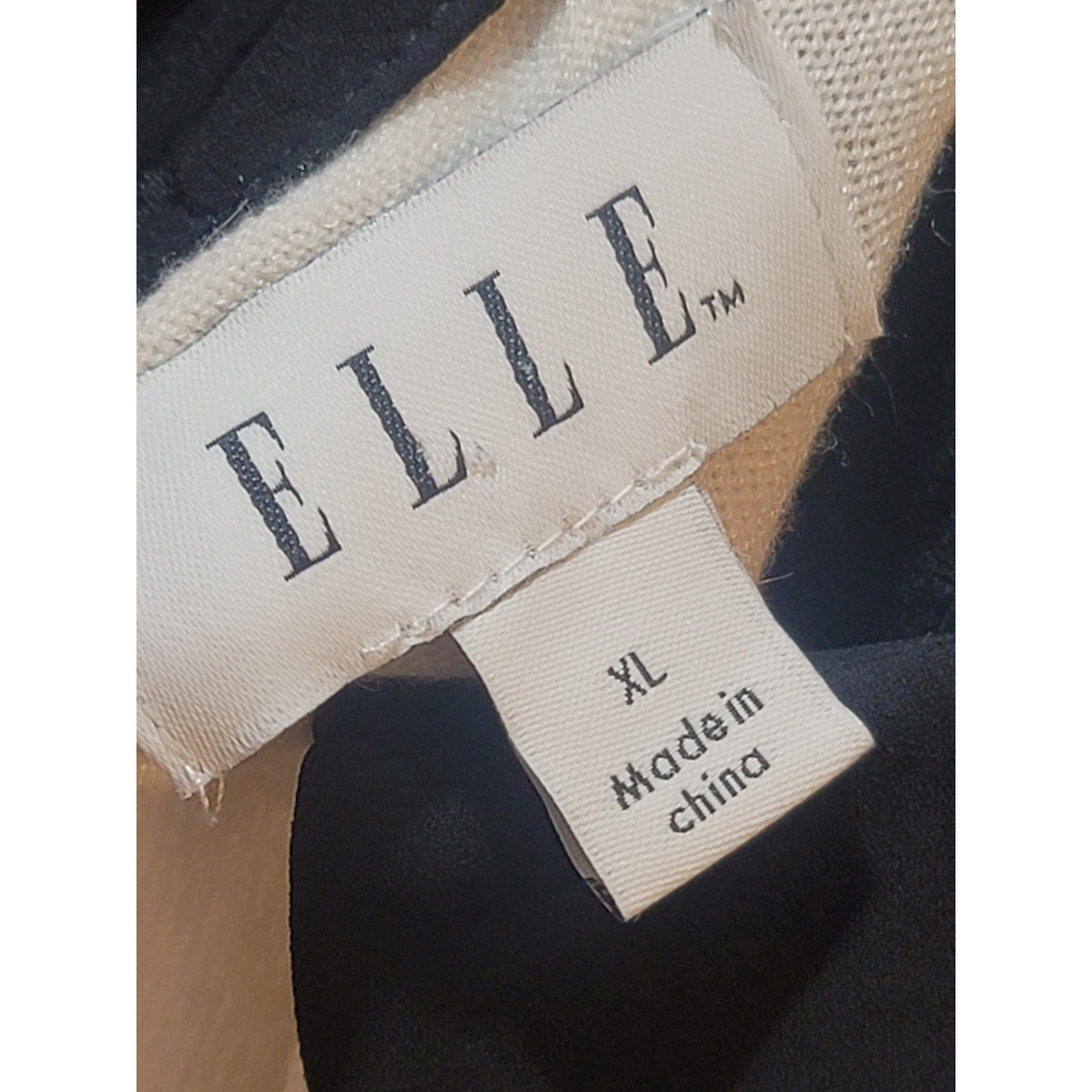 Elle Pullover Sweater Women XL White/Black Striped Peter Pan Collar Short Sleeve