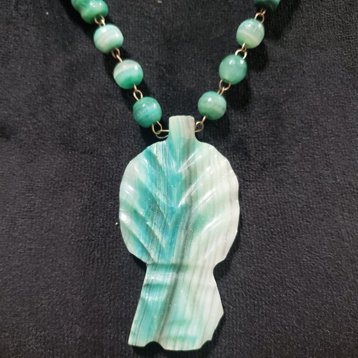 Womens Fashion Ocean Turquoise Color Necklace Chunky Beaded Pendant Necklace