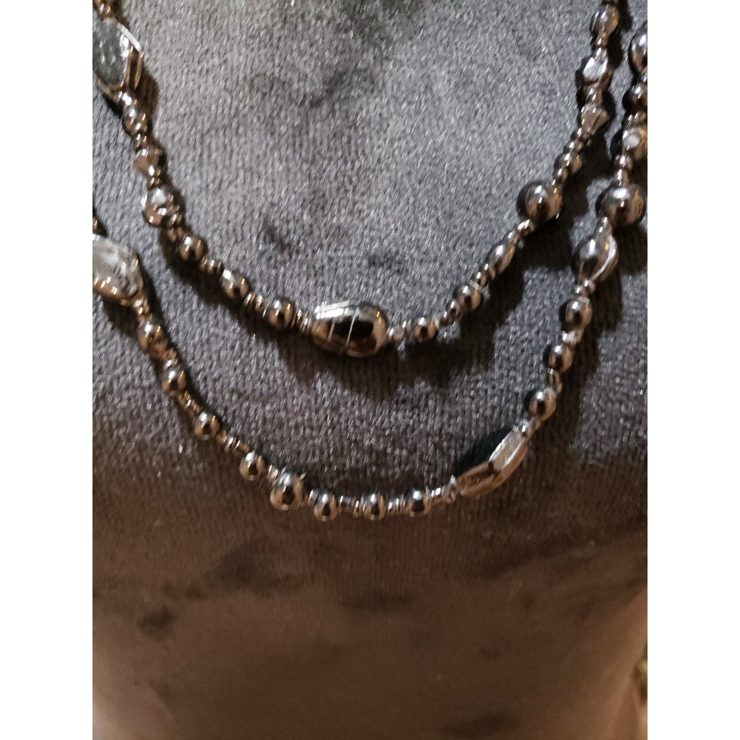Womens Fashion Black Beaded Statement Long Collar Necklace with Lobster Clasp