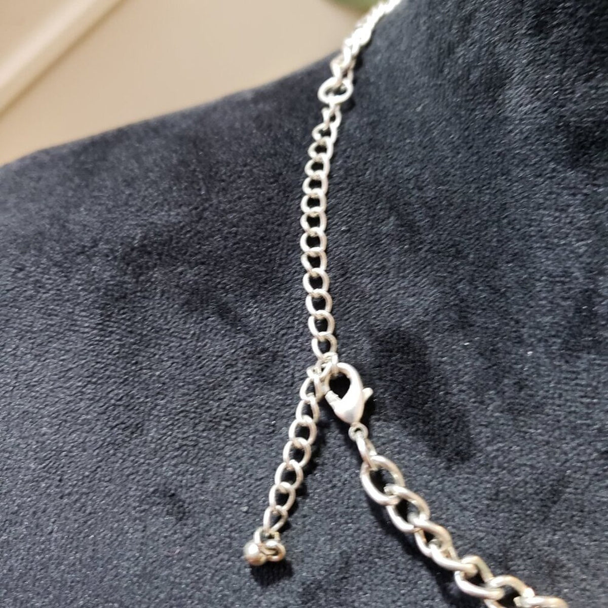 Womens Red Rhinestone Silver Tone Chain Necklace Jewelry with Lobster Clasp