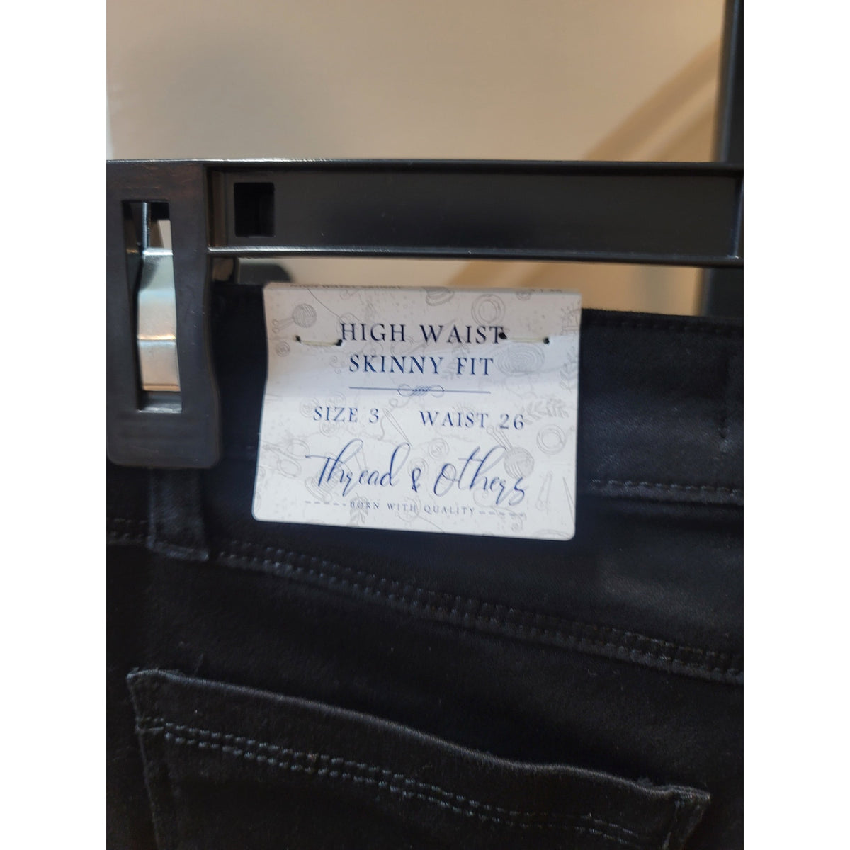 Thread & Others Sculpted High Waist Skinny Fit Jeans Women's Size 3/26 Black