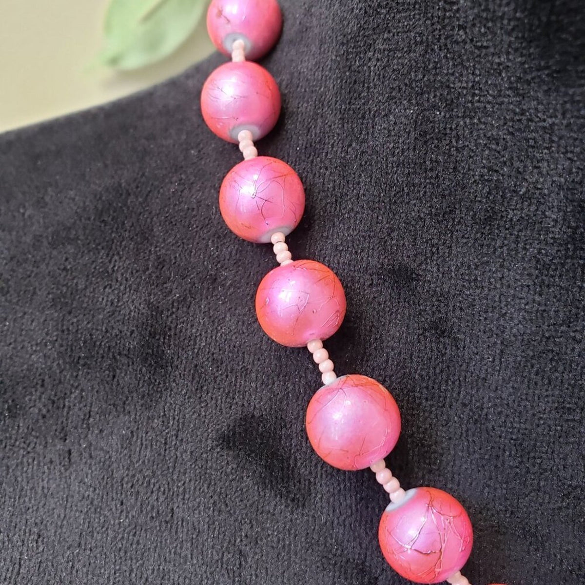 Womens Pink White Tagua Beaded Star Symble Pendant Necklace with Lobster Clasp