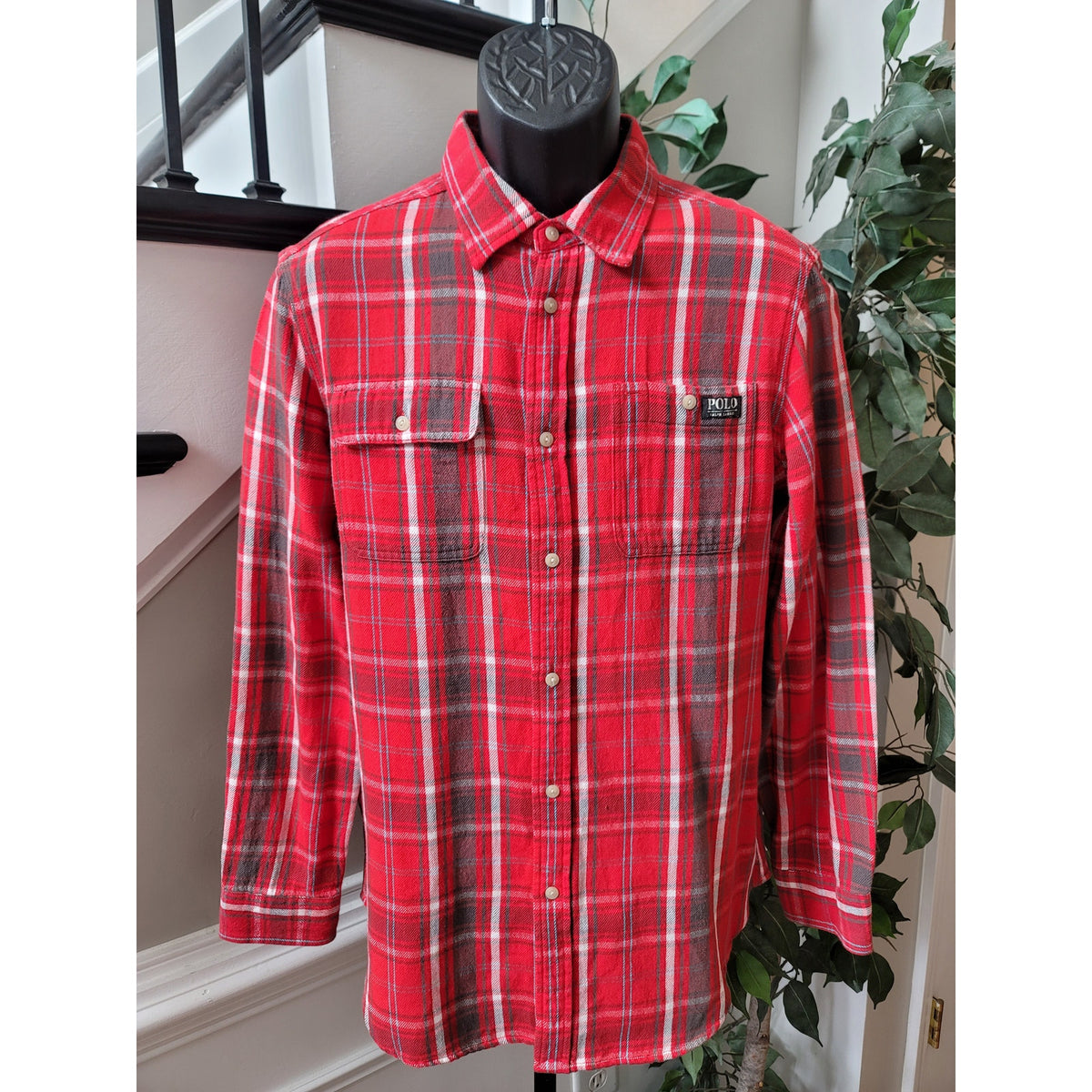 Polo Ralph Lauren Button-Down Shirt Men's X-Large Red 100% Cotton Chest Pocket
