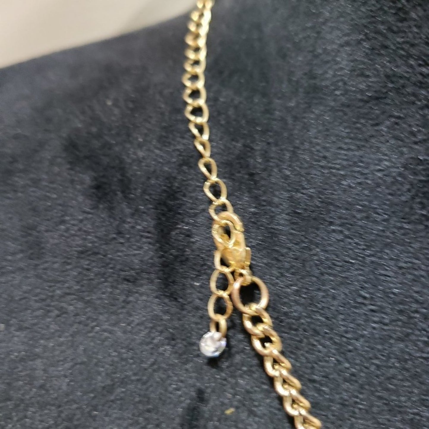 Womens Fashion Retro Gold Tone Disc Rhinestone & Faux Pearl Statement Necklace