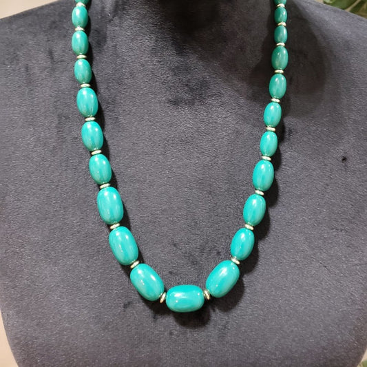 Womens Fashion Chunky Green Rhinestones Beaded Collar Necklace with Round Clasp
