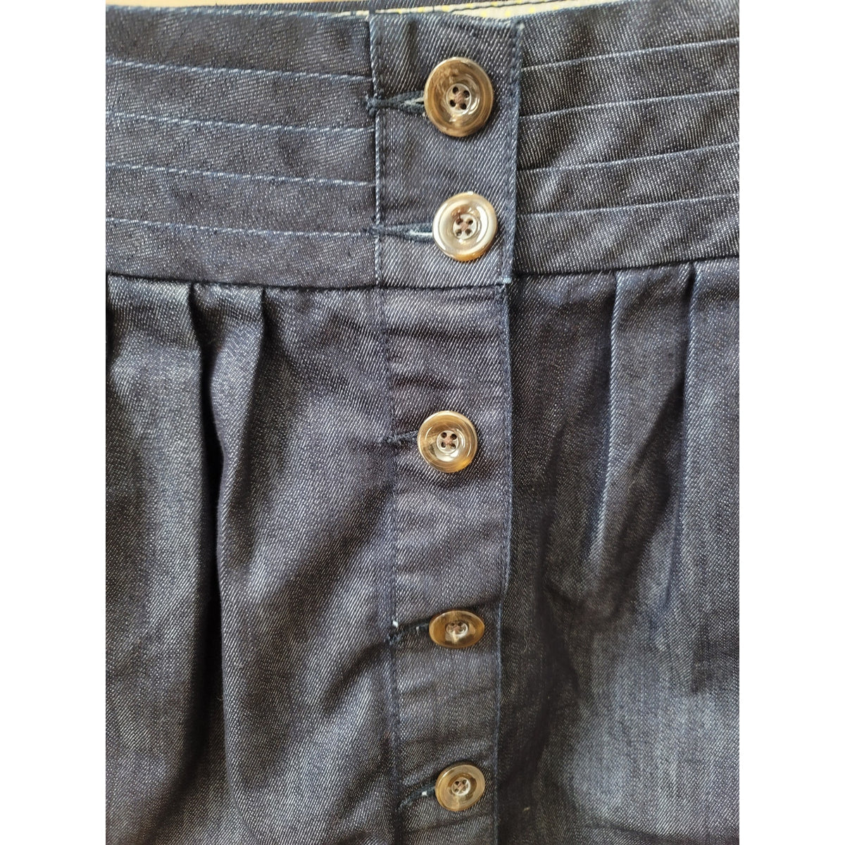 Pilcro & The Letterpress No 08 Mini Skirt Women's Size 8 Blue Denim Pleated