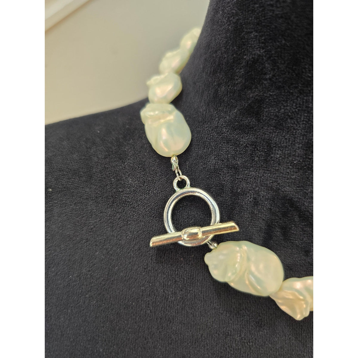 Cream Chunky Lightweight Beaded Statement Necklace Organic Style