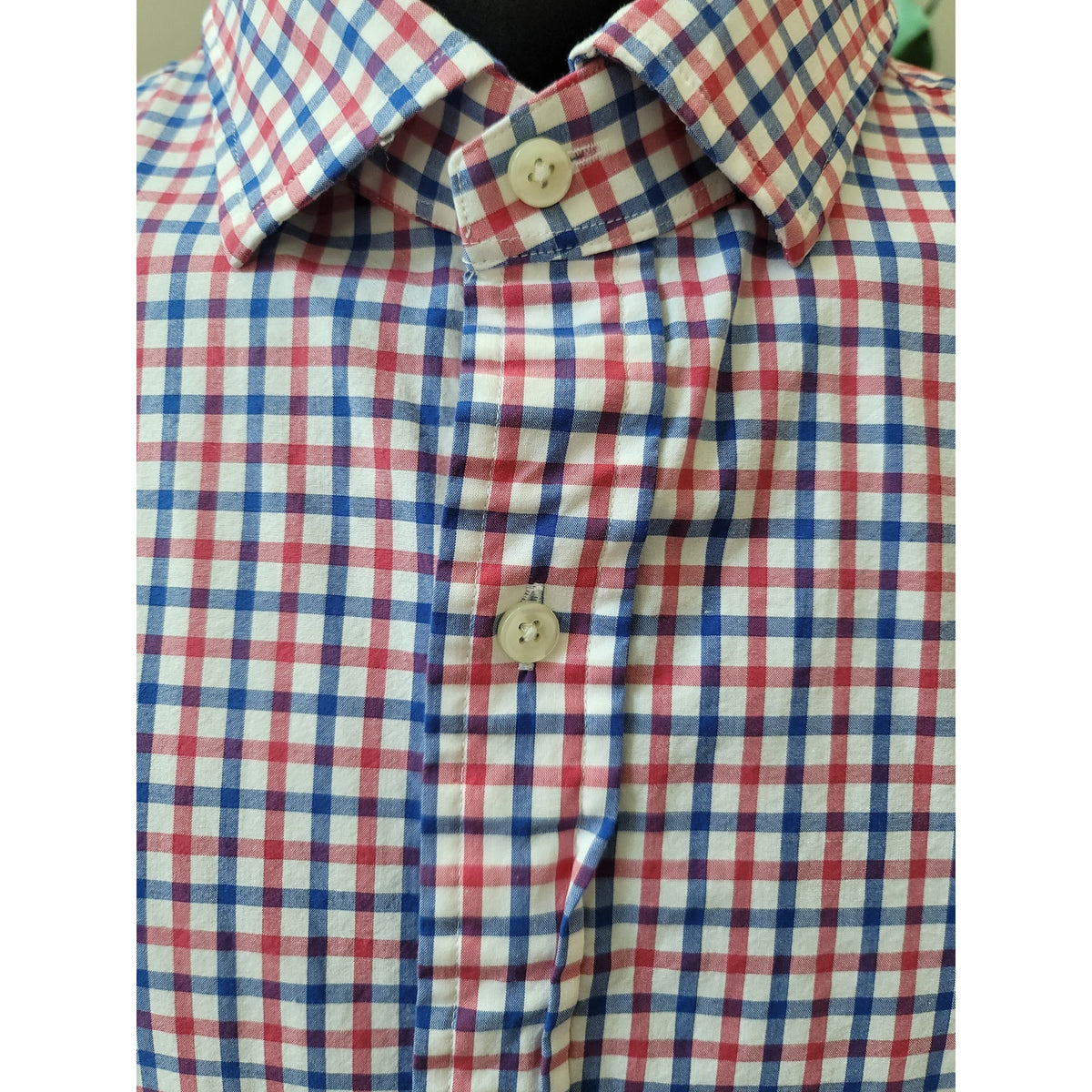 Polo Ralph Lauren Button-Down Shirt Men's XXL Red Blue Cotton Blend Checked