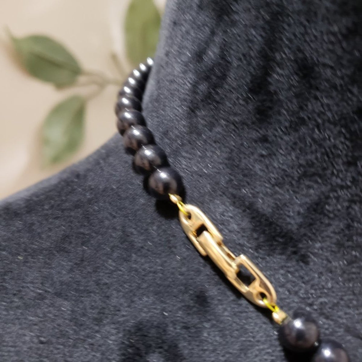 Womens Fashion Chunky Napier Black Gold Metal Enamel Resin Beads Collar Necklace