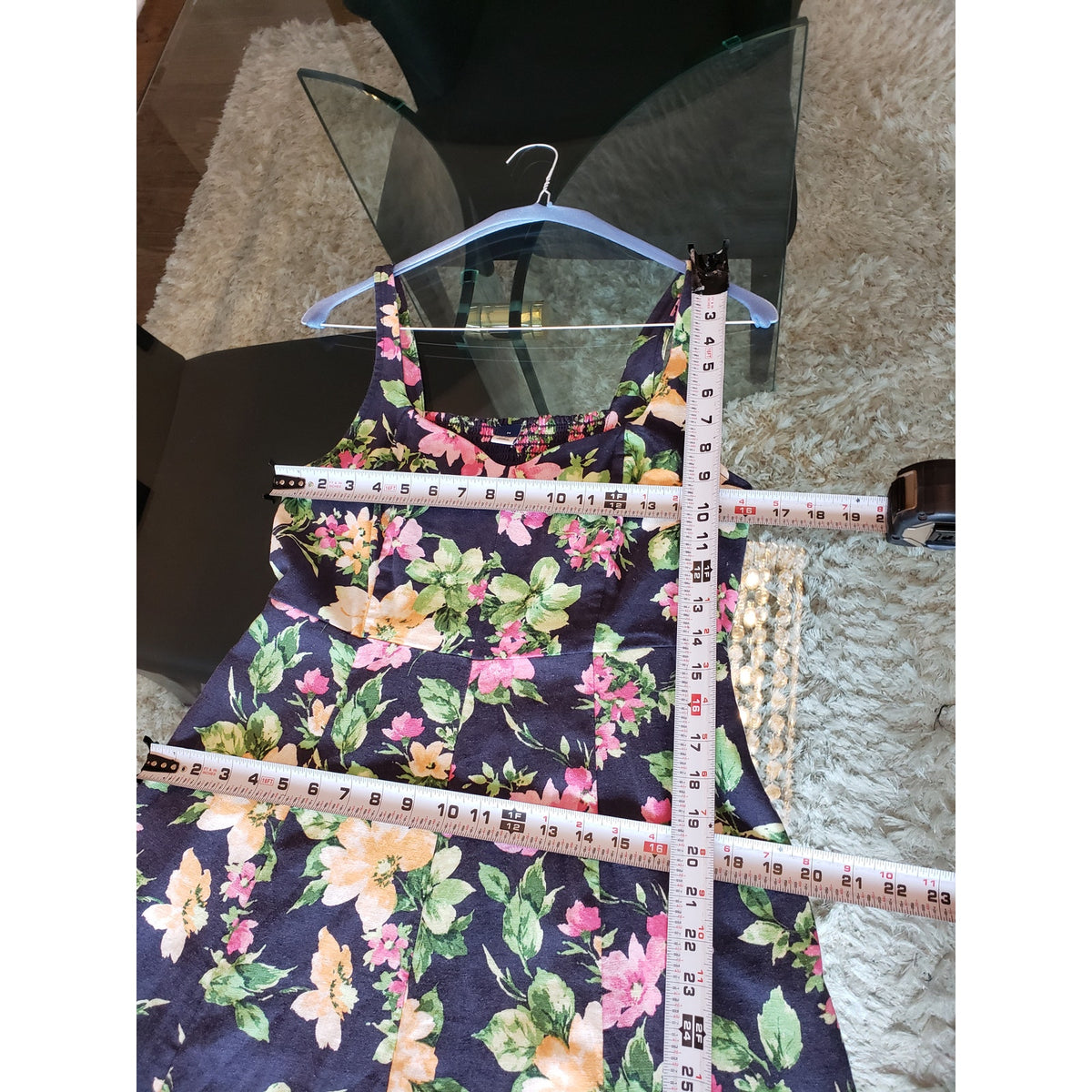 Old Navy Long Maxi Dress Women's Size M Blue Floral Sweetheart Neck Sleeveless