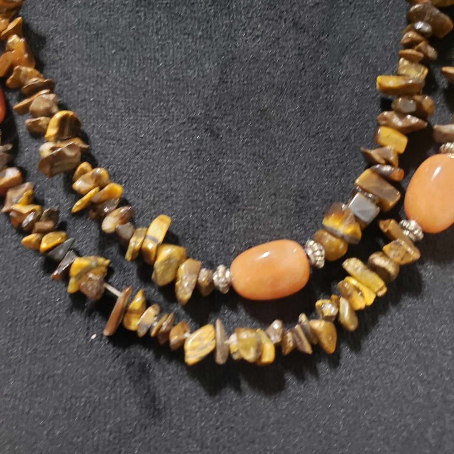 Women Fashion Double Strand Raw Split Baltic Amber Healing Beaded Long Necklace