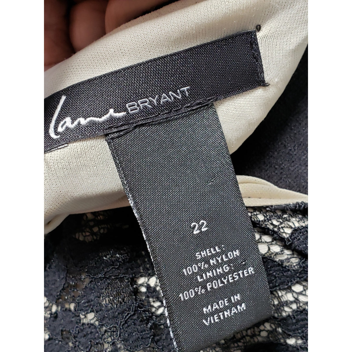 Lane Bryant Shift Dress Women's Size 22 Black Lace Lined Tie Waist Wrap V Neck