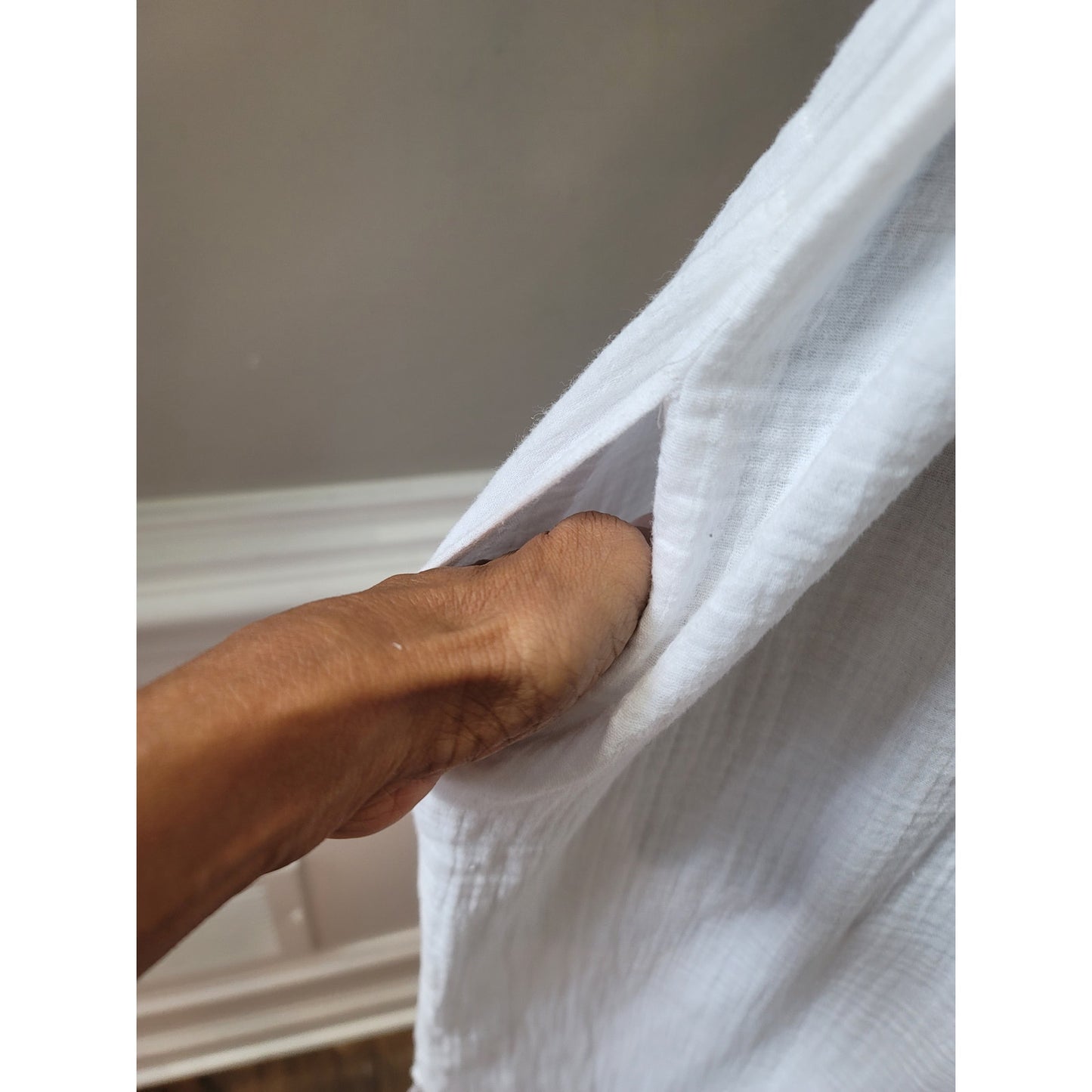 RD Style Button Down Dress Women Medium White Cotton Lightweight Casual