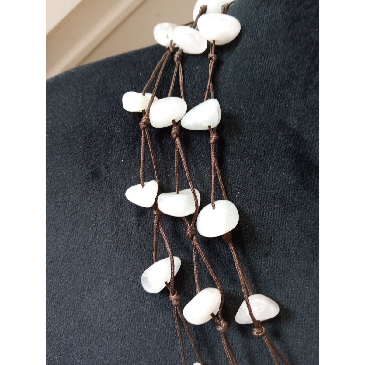 White Shell Chip Multi-Strand Necklace Layered Beach Boho Statement Jewelry
