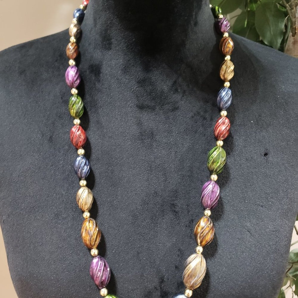 Womens Fashion Multicolour Agate Gemstone Beaded Necklace with Lobster Clasp